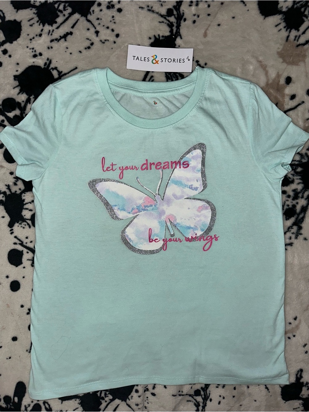 Girls' Mint Butterfly Graphic Tee